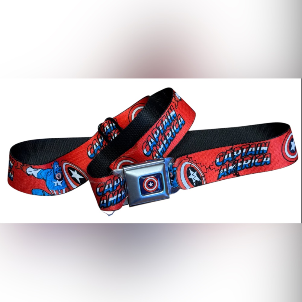NWOT Buckle-Down Seatbelt Buckle - Captain America, 1" Wide - 20-36" Length